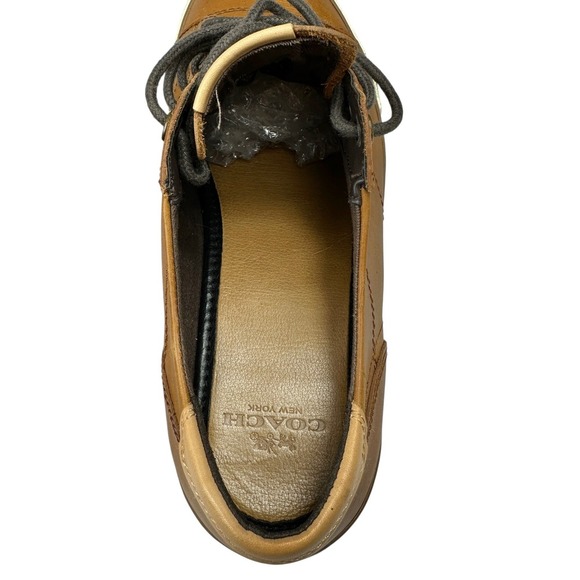 Coach Perkins Mens Leather Sneakers Saddle Brown Size 9.5 - Picture 13 of 16